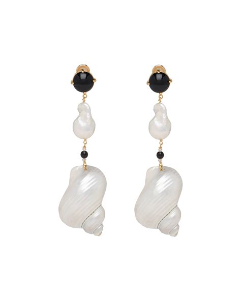 prada shell earrings|prada earrings price.